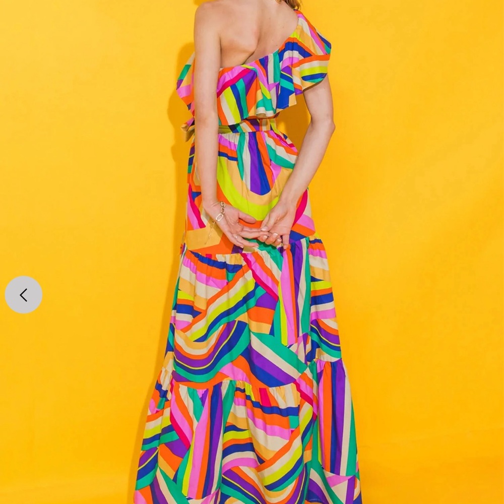 NWOT Flying Tomato Maxi Dress Multicolor Swirl Rainbow - Picture 10 of 11